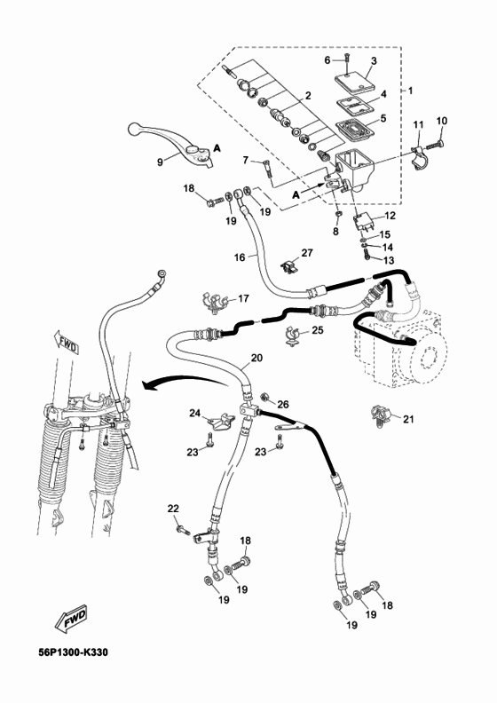 Front master cylinder