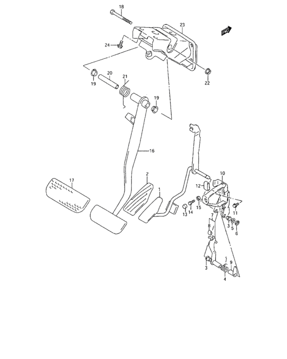 Pedal and pedal bracket