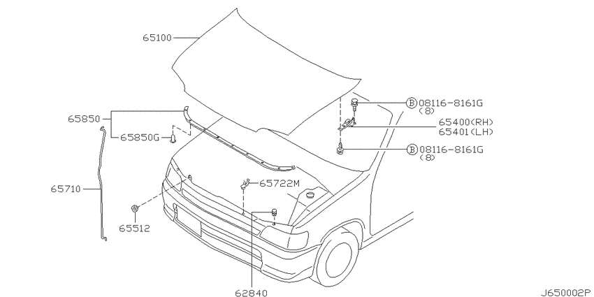 Hood panel, hinge & fitting