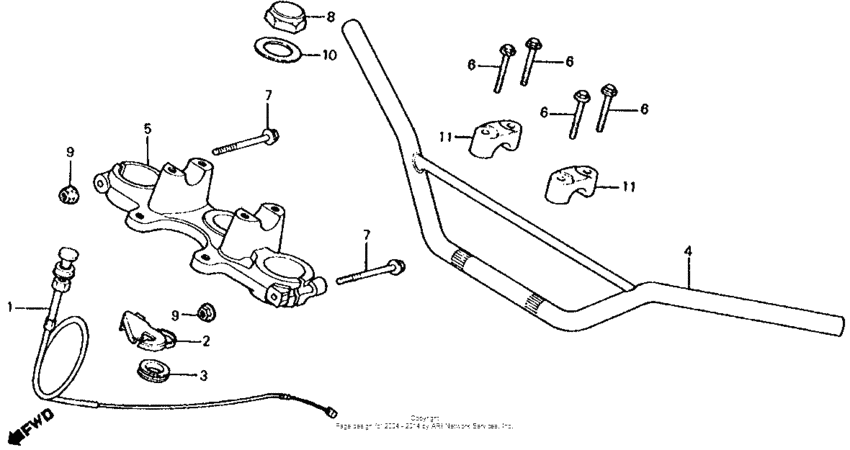 Handlebar + top bridge 79-80