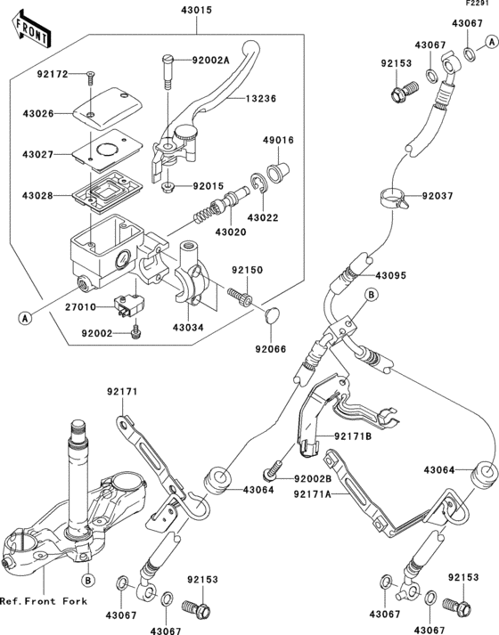 Front master cylinder