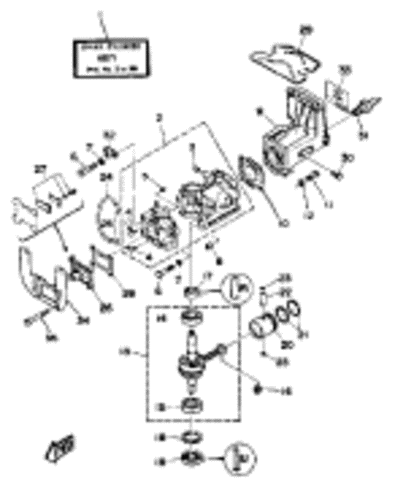 Crankcase cylinder piston