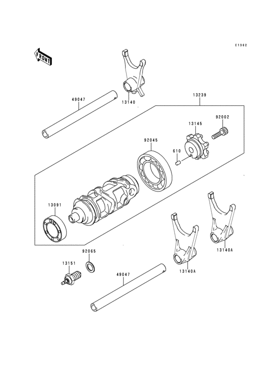 Gear change drum/shift fork(s)