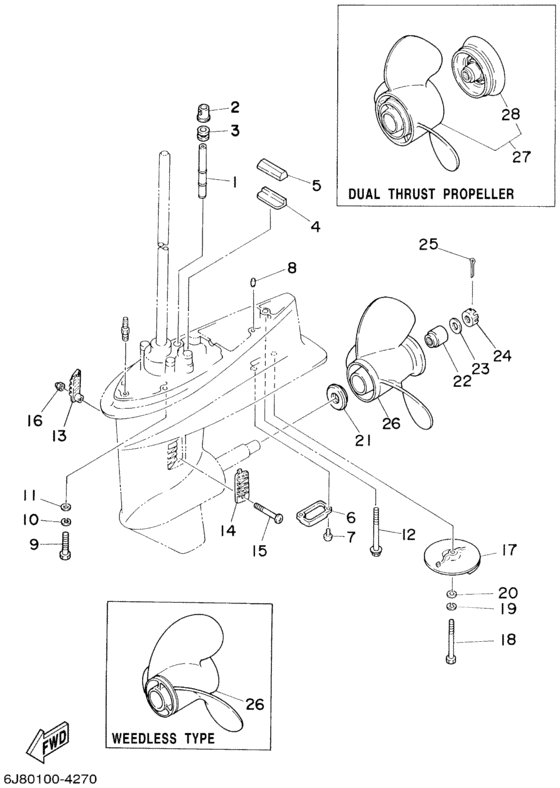 Lower casing drive