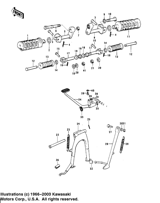 Footrests/stands/brake pedal