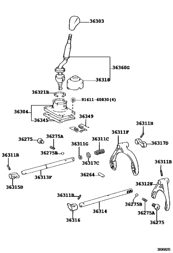 Transfer Lever & Shift Rod