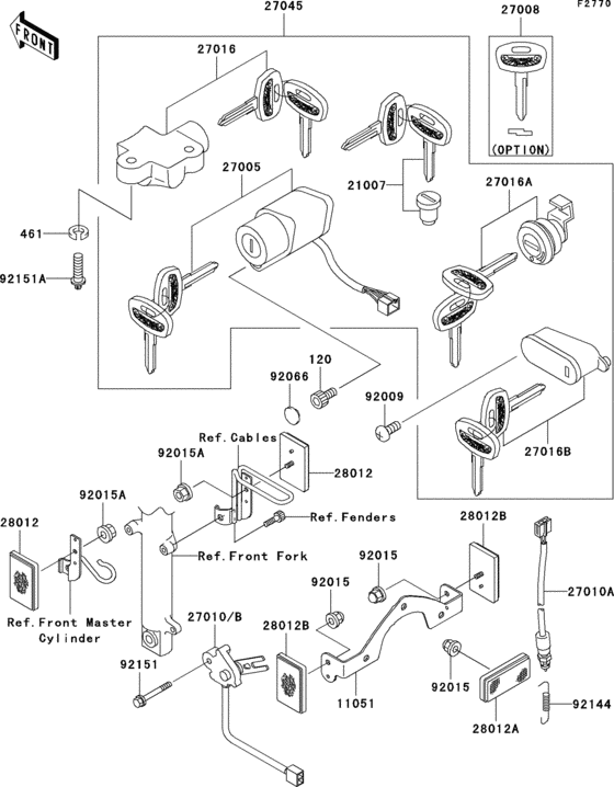 Ignition switch/locks/reflectors