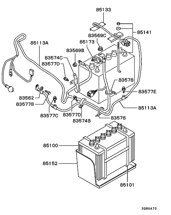 Battery cable & bracket