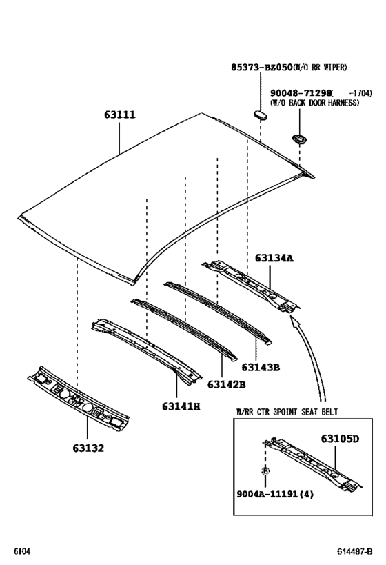 Roof Panel & Back Window Glass