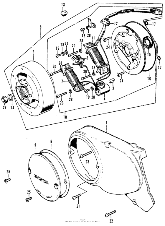 Left crankcase cover + alternator