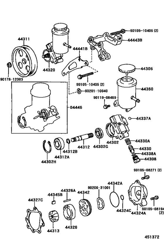 Vane Pump & Reservoir (Power Steering)
