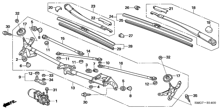 Front windshield wiper