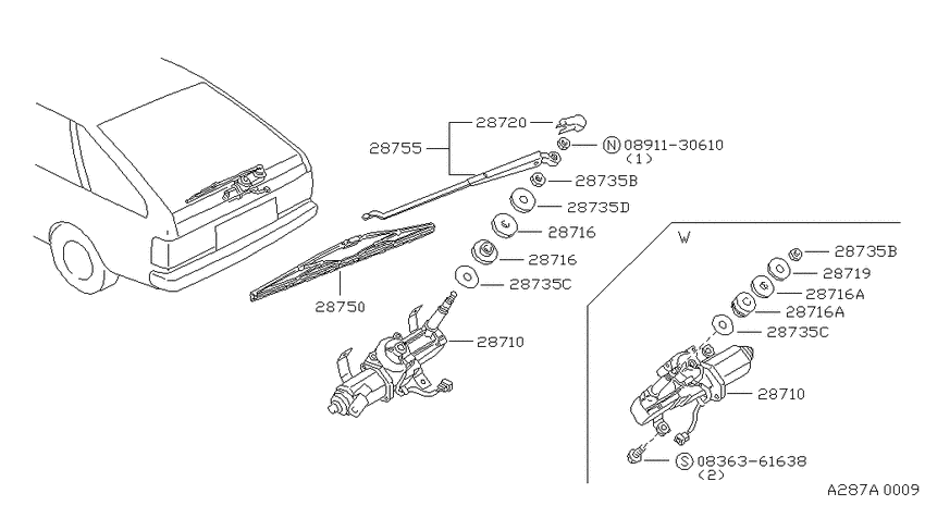 Rear window wiper