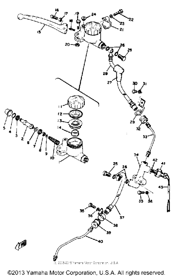 Master cylinder brake hose