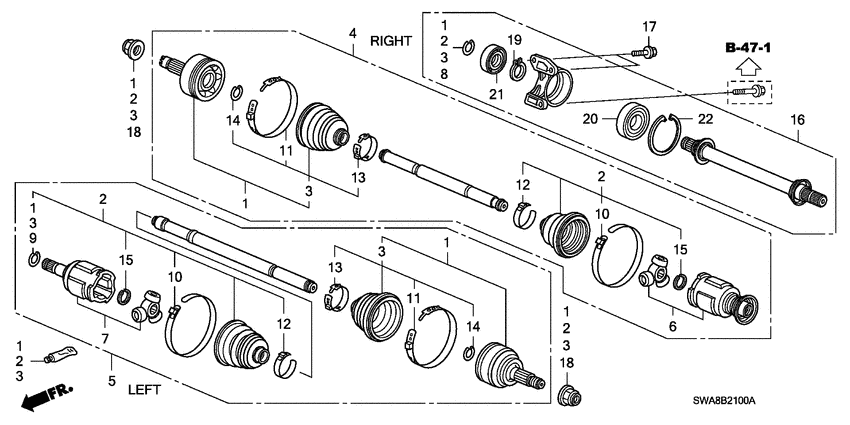 Front driveshaft/ half shaft