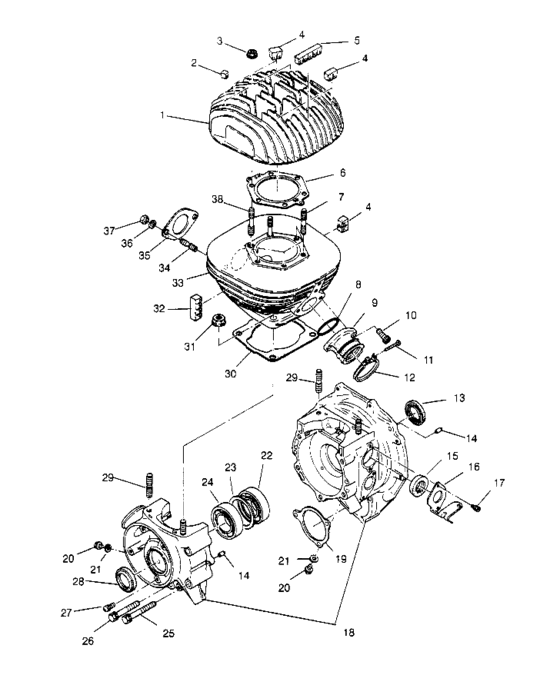 Crankcase and cylinder