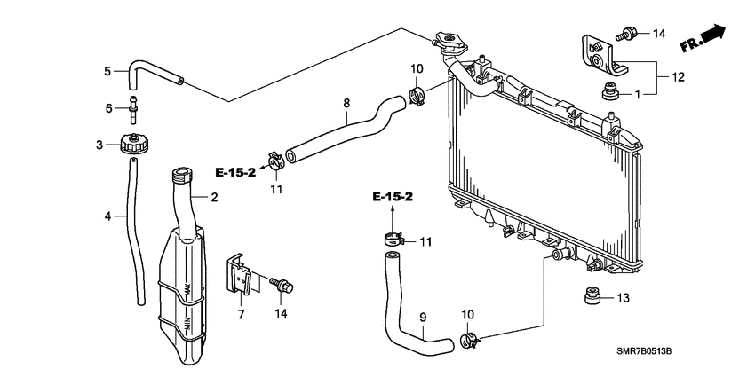 Radiator hose/reserve tan k