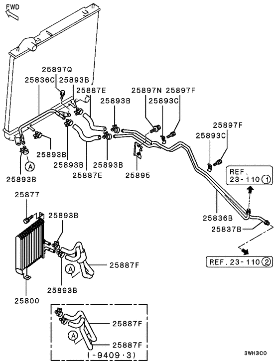 A/t oil cooler & tube