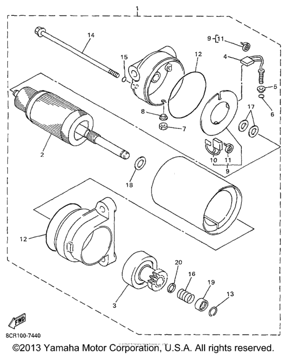 Starting motor