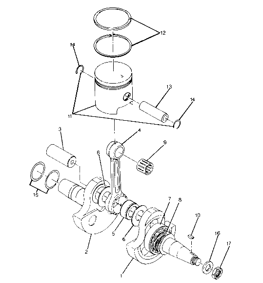 Crankshaft and piston assembly