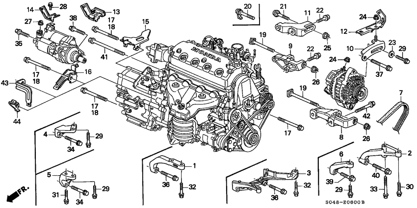Alternator bracket/ engine stiffener