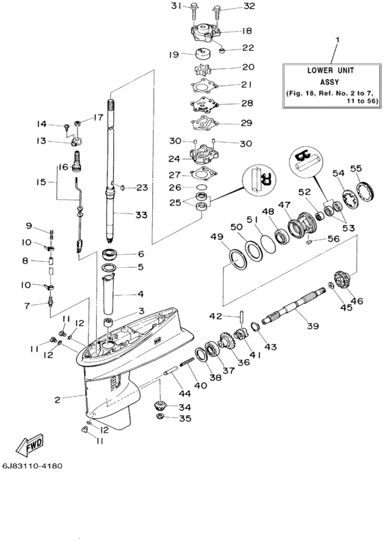 Lower casing drive