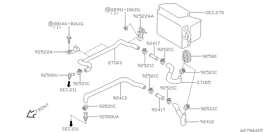 Heater piping