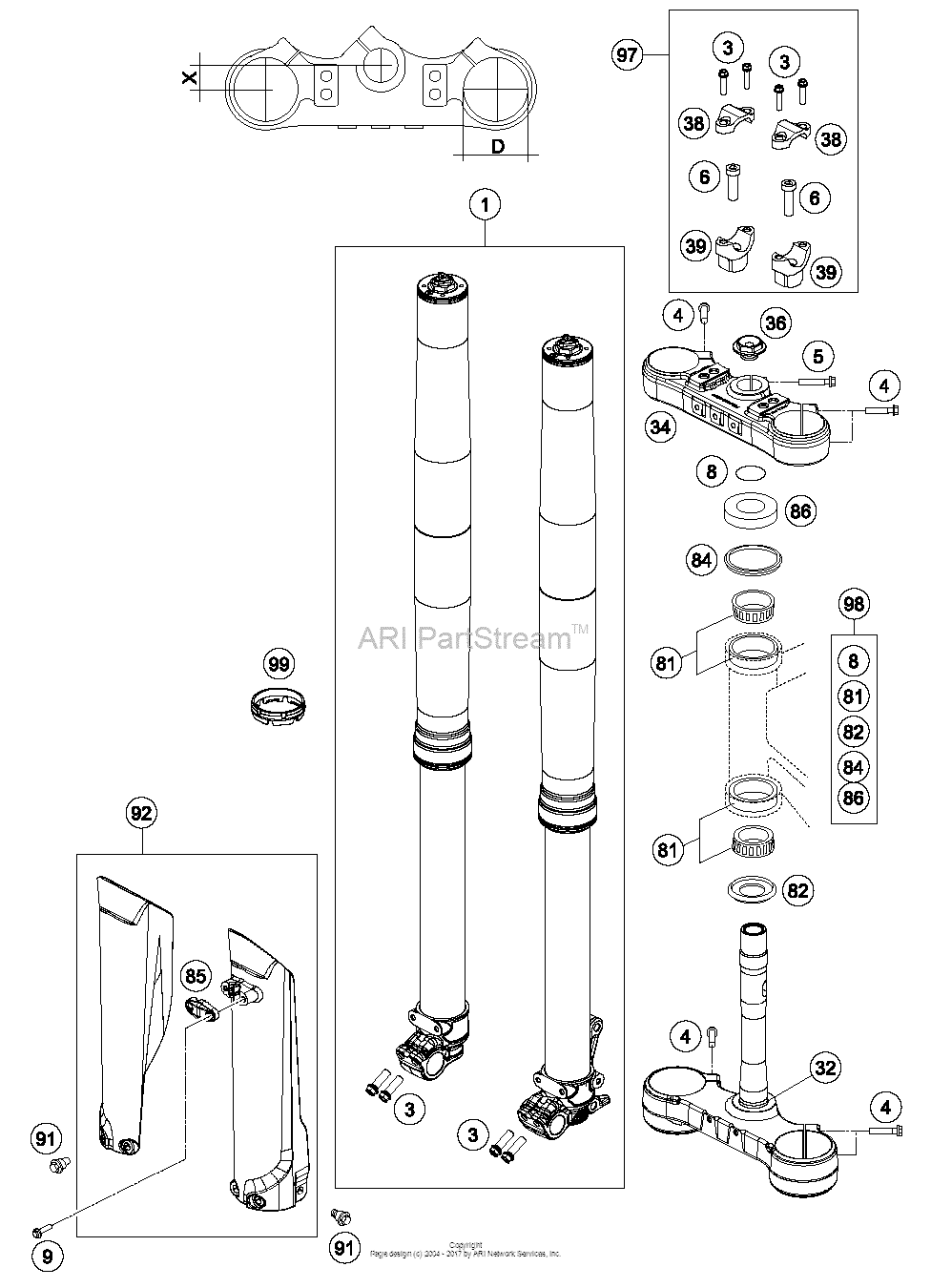 Front Fork, Triple Clamp