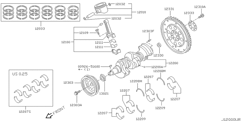 Piston,crankshaft & flywheel