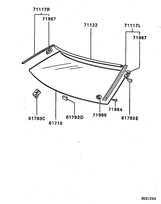 Windshield glass & moulding