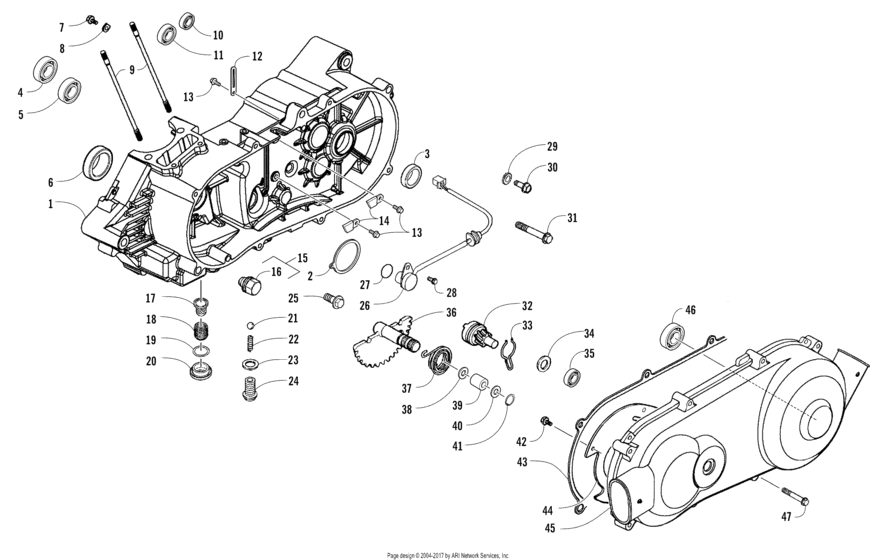 Left Crankcase And Cover Assembly