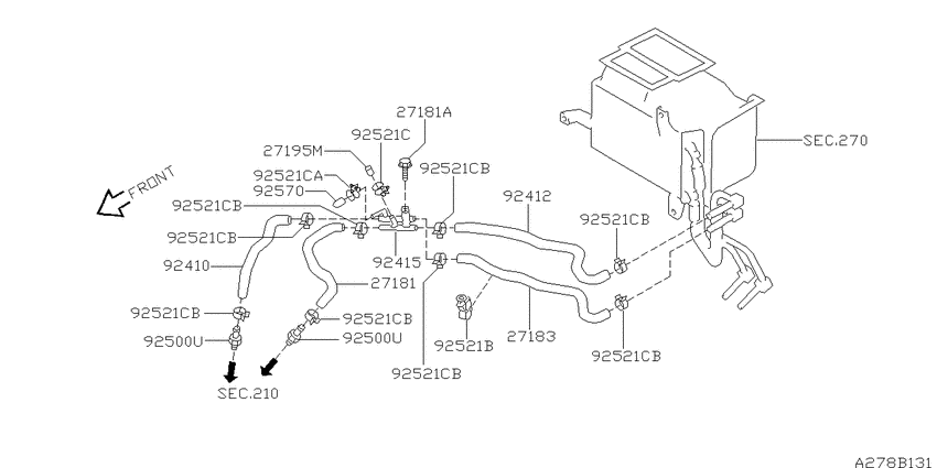 Heater piping