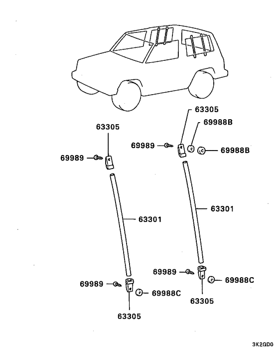 Qtr window glass & moulding