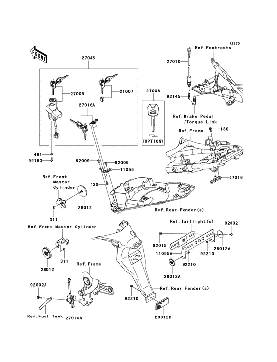 Ignition switch/locks/reflectors