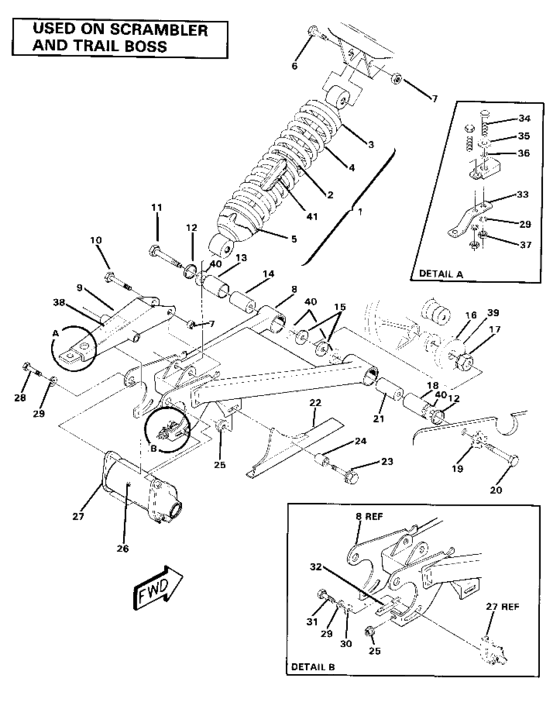 Swing arm weldment and rear shock assembly