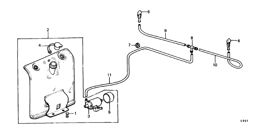 Front windshield washer