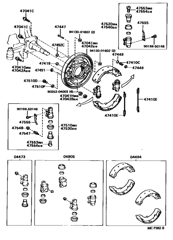 Front Drum Brake Wheel Cylinder & Backing Plate