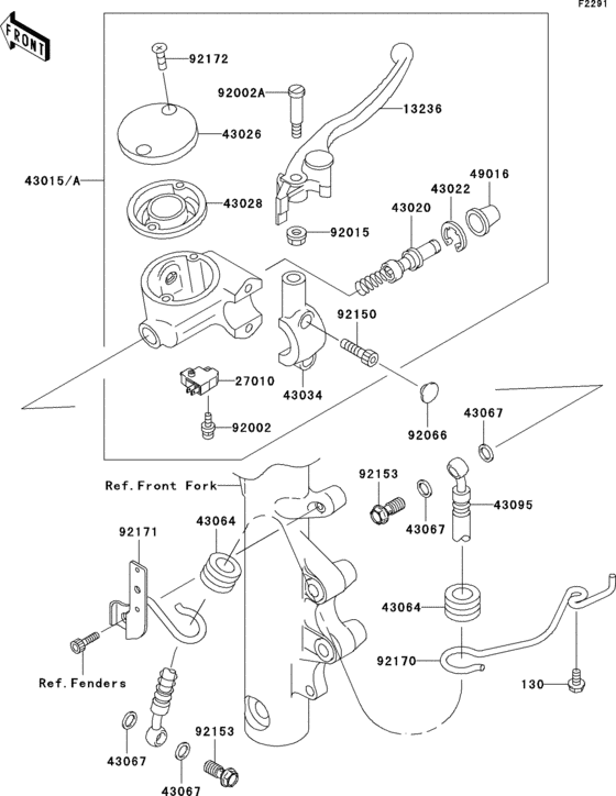 Front master cylinder