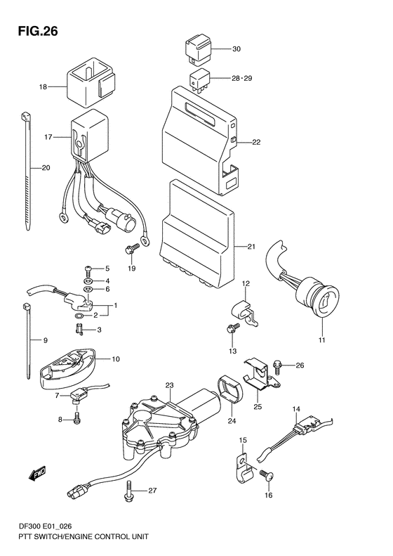 Ptt switch / engine control unit