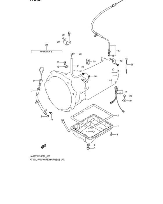 At oil pan and wire harness
