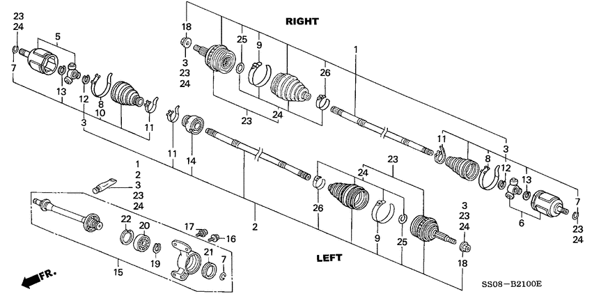 Front driveshaft/ half shaft
