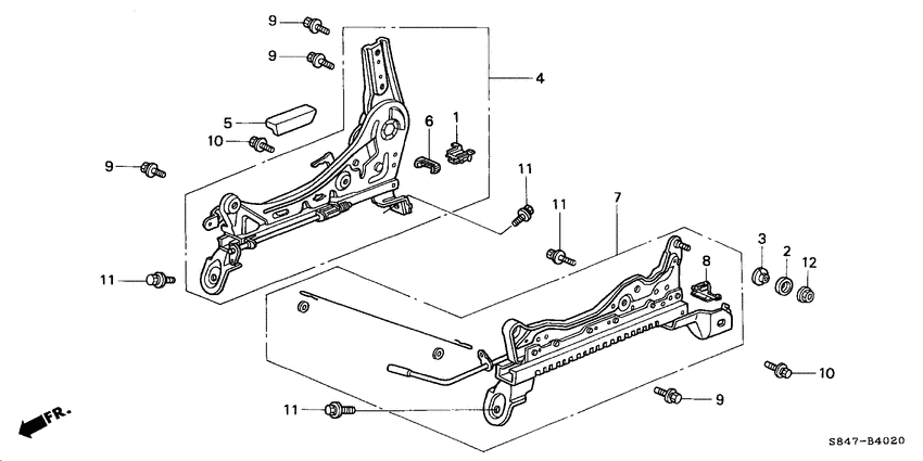 Front seat components