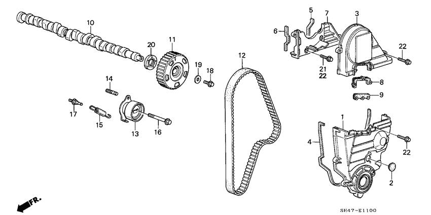 Camshaft/timing belt
