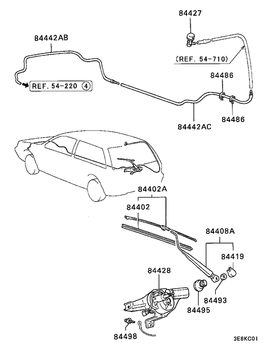 Rear window wiper & washer