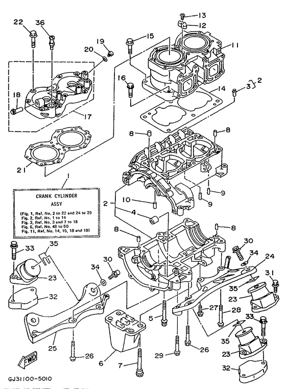 Cylinder. crankcase