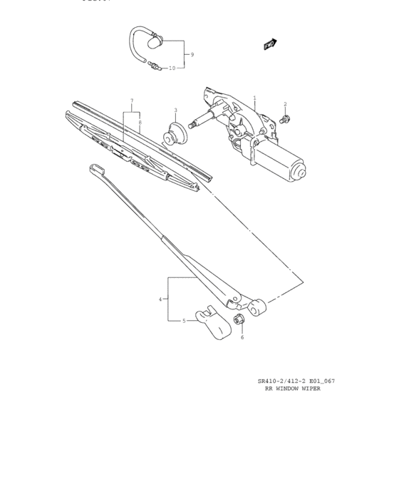 Rear window wiper