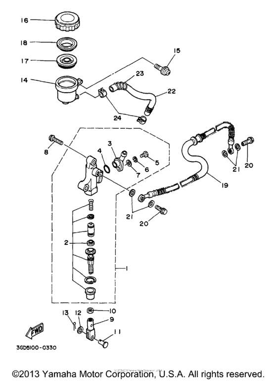 Rear master cylinder