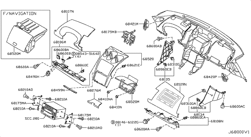 Instrument panel, pad & cluster lid