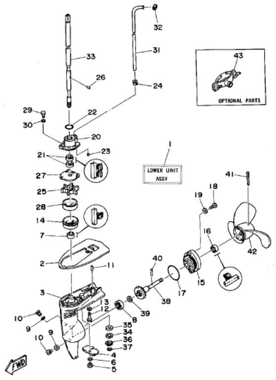 Lower casing drive