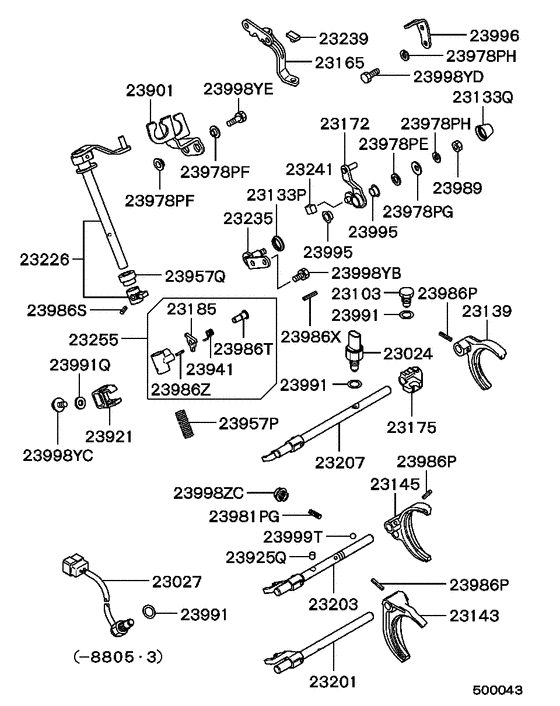 M/t gearshift control